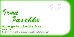 irma paschke business card